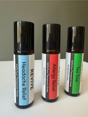 Revive essential oil Roll-On bundle of 3 tea tree essential oil allergy relief